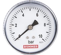 Манометр аксиальный ROMMER корпус dn 50 мм 1/4" , 0...10 бар, кл.2.5 rim-0009-501008 RG00929SFN2TV6 29856890