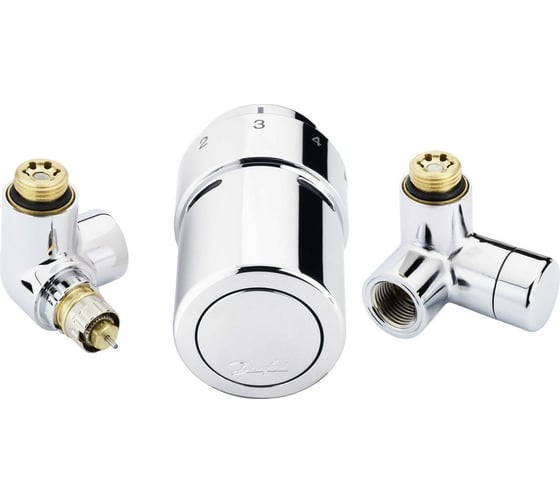 Комплект Danfoss RTX set для подключения терморегулятора слева хромированный 013G4133