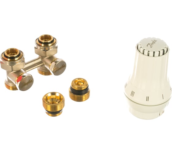 Комплект радиаторного терморегулятора Danfoss RAE RLV-KS прямой с переходниками G3/4A x G1/2A 013G5141 1