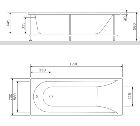 Каркас для ванны AM.PM spirit 170х70 см W72A-170-070W-R2