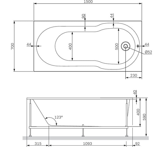Фронтальная панель для ванны AM.PM X-Joy, А0 150х70 см, W88A-150-070W-P
