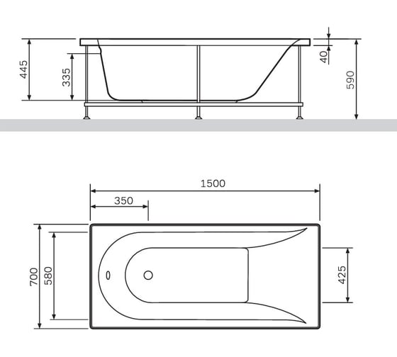 Каркас для ванны AM.PM spirit 150х70 см W72A-150-070W-R2
