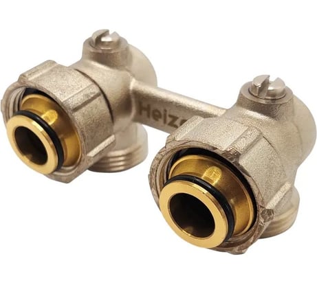 Угловой н-образный клапан Heizen 3/4 для биметаллического радиатора КНУ34