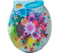 Сиденье для унитаза мягкое с рисунком Мультипласт Групп акварельный букет MPG8690