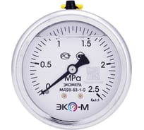 Манометр экомера ЭКО-М мд93-63мм 0..2,5 мпа g1/4 (гидрозаполненный) осевой МД93-63-G-2,5МПа-ОИ