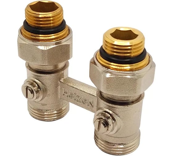 Н-образный клапан Heizen без байпаса, + adapter ek 3/4" x1/2", прямой, комплект 500845B