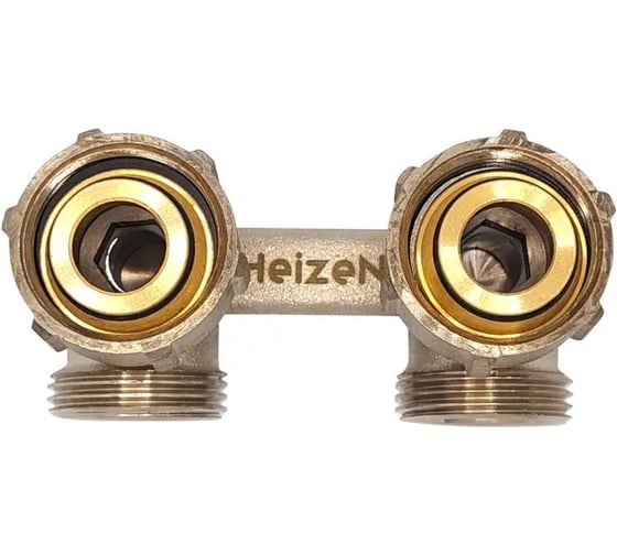 Н-образный клапан Heizen без байпаса, + adapter ek 3/4" x1/2", угловой, комплект 500848B