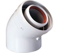 Коаксиальный отвод Baxi 45, диаметр 60/100 мм (заменяет KHG 714017810. используется для промежуточных соединений) KHG71410161-