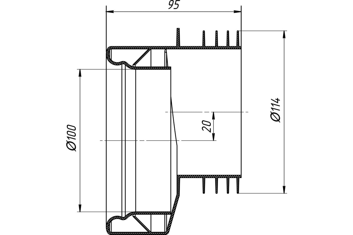 Манжета АНИ Пласт для унитаза, эксцентрическая 110 мм W0410 025-0255 ...