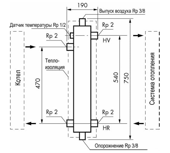 Гидравлический разделитель Vaillant WH 95 306721 RAN30F19N7FG40