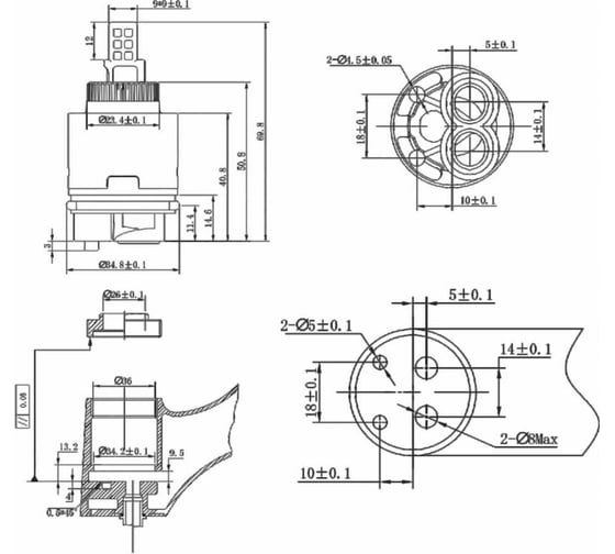 Картридж для смесителя AV Engineering D35, тип C AVSSS-090