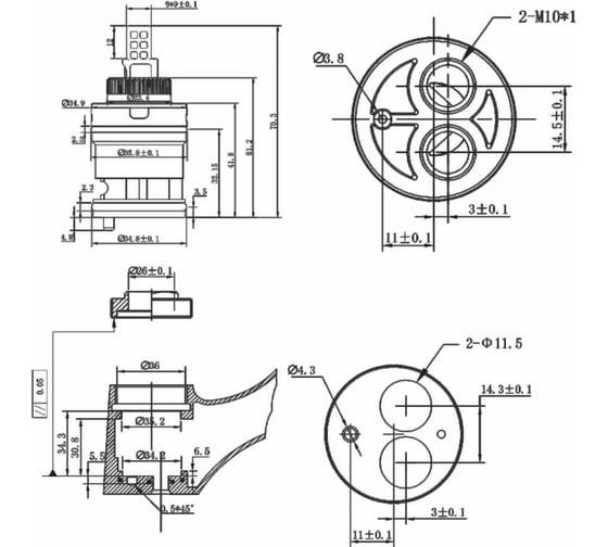 Картридж для смесителя AV Engineering D35, тип D AVSSS-092
