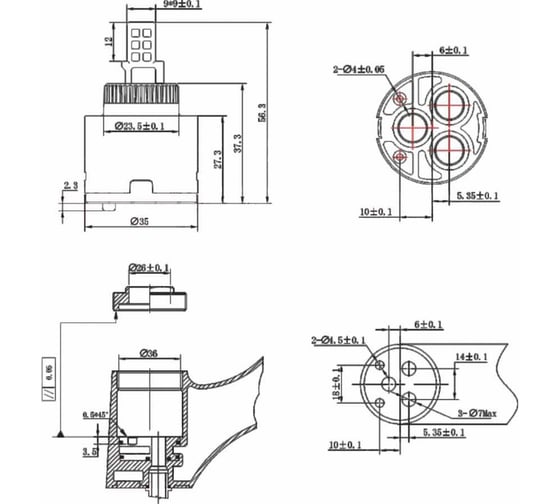 Картридж для смесителя AV Engineering D35, тип A-S AVSSS-085S