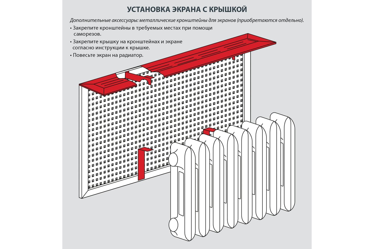 Монтаж экрана на радиатор отопления в Москве