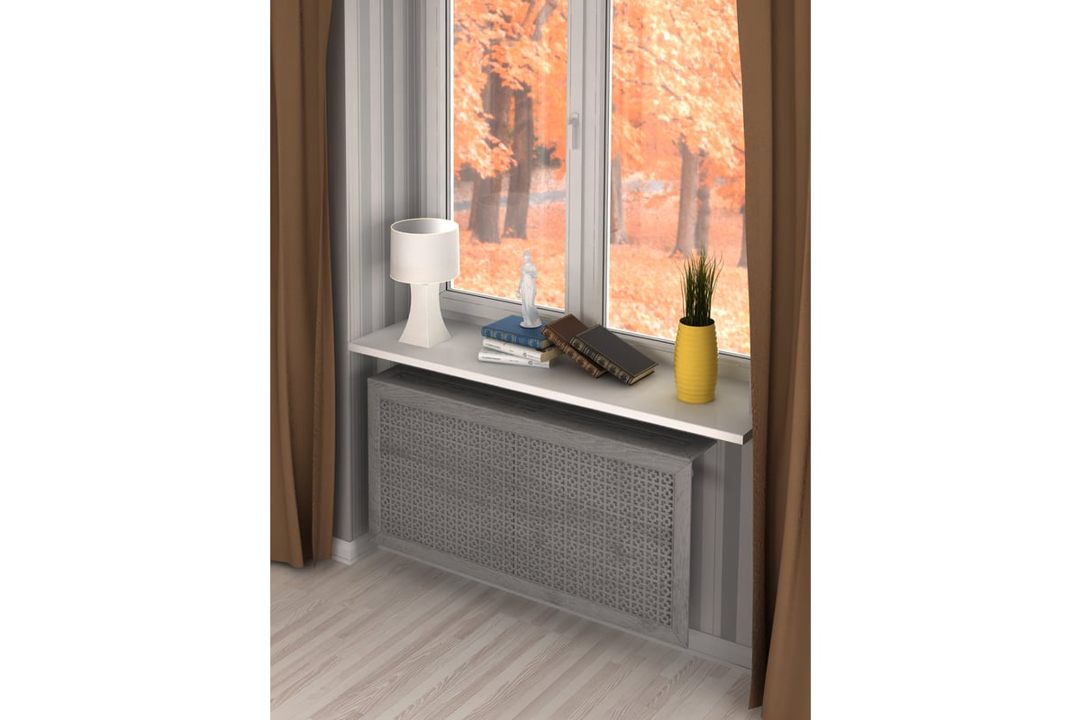 Экран для радиатора Стильный Дом Дамаско 120х60 см, дуб серый v546193 ...