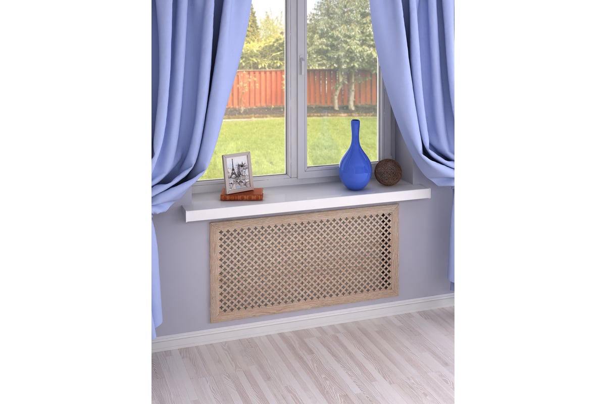 Экран для радиатора Стильный Дом Готико 90х60 см, дуб сонома v545905 ...