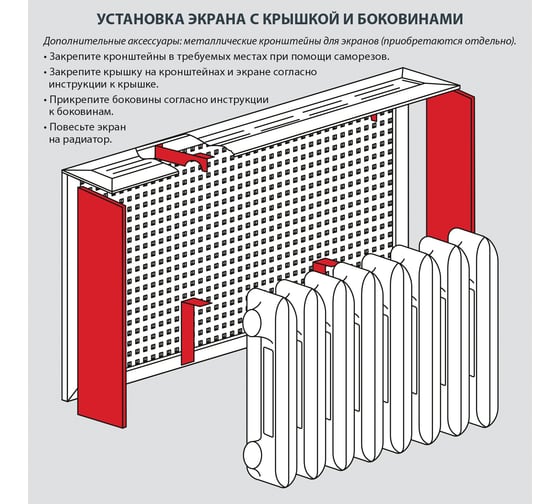 Боковины для экрана Стильный Дом универсальные, белый v545745