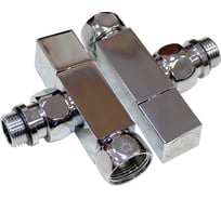 Кран для полотенцесушителя Melodia della vita угловой 3/4'' на 1/2'' в/н хром (пара) MKP21014C 11501