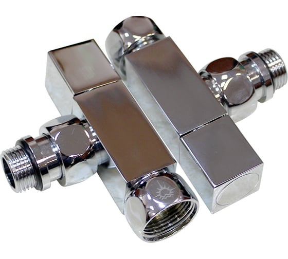 Кран для полотенцесушителя MELODIA угловой 3/4'' на 1/2'' в/н хром (пара) MKP21014C 11501