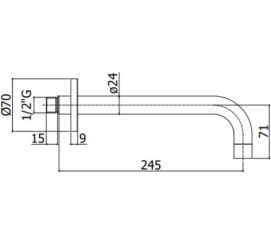 Излив из стены Paffoni LIGHT ZBOC141ST