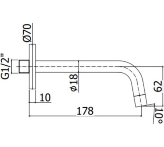 Излив из стены Paffoni Steel looking LIGHT ZBOC045ST