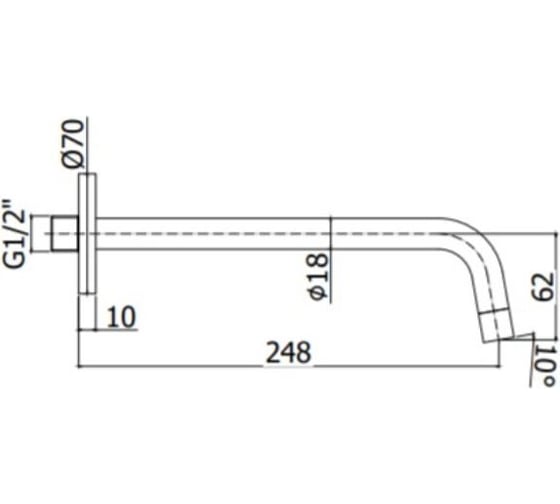 Излив из стены Paffoni Steel looking LIGHT ZBOC046ST