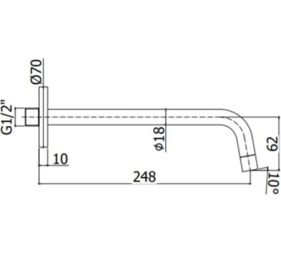 Излив из стены Paffoni LIGHT золото медовое брашир ZBOC046HGSP