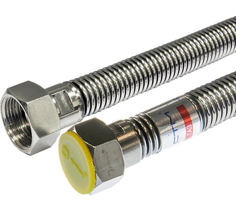 Подводка для газа СТМ ГАЗ сильфонная, 1/2", гайка-гайка, 180 см CGHF1218