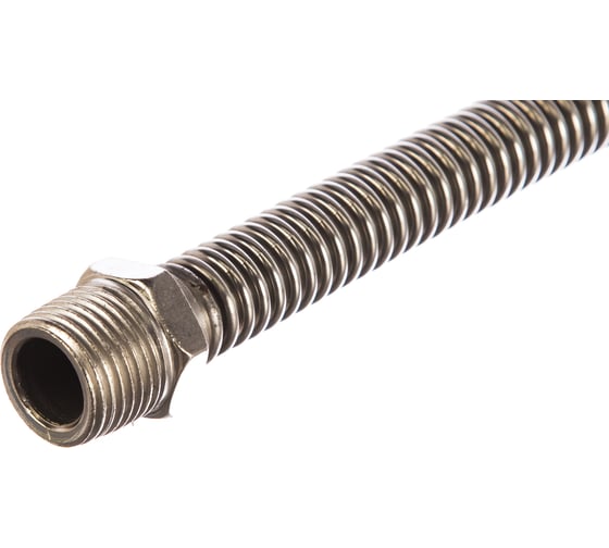 Подводка для газа СТМ ГАЗ сильфонная, 1/2", гайка-штуцер, 180 см CGHM1218