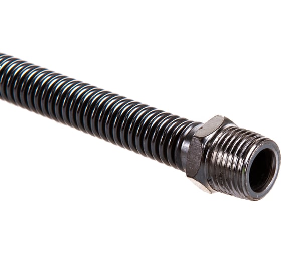 Подводка для газа СТМ ГАЗ сильфонная, 1/2", гайка-штуцер, 50 см CGHM1205