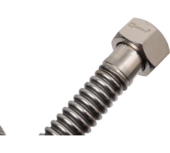 Подводка для газа СТМ ГАЗ сильфонная, 1/2", гайка-штуцер, 150 см CGHM1215