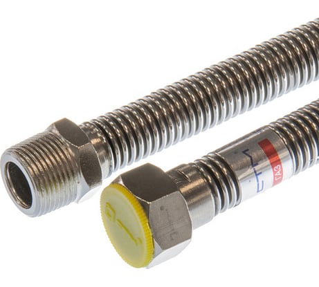 Подводка для газа СТМ ГАЗ сильфонная, 1/2", гайка-штуцер, 60 см CGHM1206