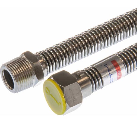 Подводка для газа СТМ ГАЗ сильфонная, 3/4", гайка-штуцер, 80 см CGHM3408