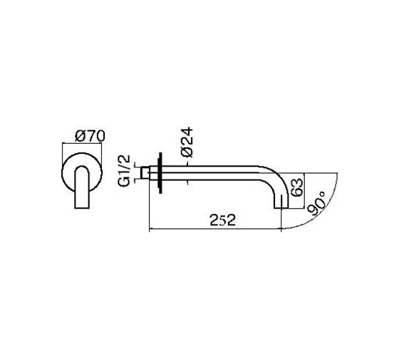Излив встраиваемый для ванны PLUMBERIA SELECTION хром SPT0260CR