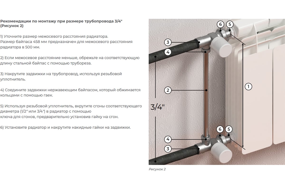 Радиплект для подключения радиатора