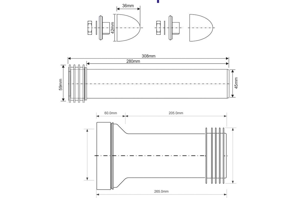 Соединительный комплект McAlpine для подводки унитаза, с манжетой ...