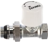 Клапан радиаторный термостатический IVANCI со стопорным кольцом, прямой 1/2" IVC.103005.N.03