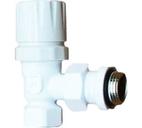 Вентиль термостатический угловой GUARDO Purmo 1/2", с американкой MTB 131 RAL 9016 Белый