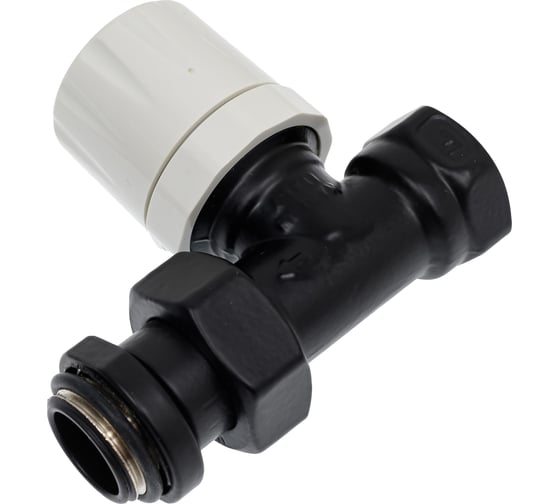 Вентиль термостатический прямой GUARDO Purmo 1/2", с американкой MTB 130 RAL 9005 Черный матовый