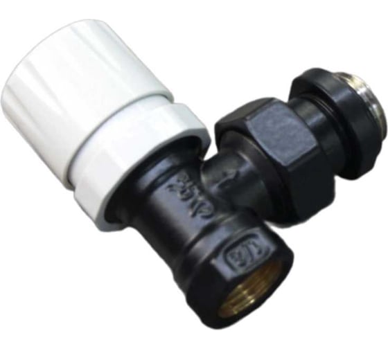 Вентиль термостатический угловой GUARDO Purmo 1/2", с американкой MTB 131 RAL 9005 Черный матовый 1