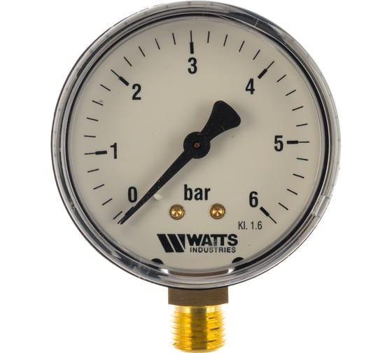 Манометр Watts F+R200 радиальный 0-6bar, корпус 63mm 10007723