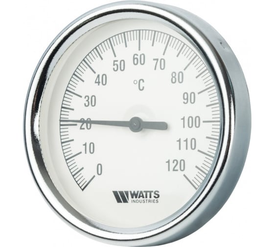 Термометр Watts F+R801 OR биметаллический 63mm, 0-160 C, гильза 75 мм 10005810 1