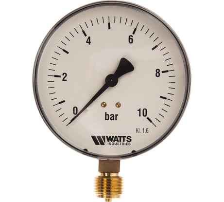 Watts Манометр радиальный F+R250 0-10 бар, корпус 100mm 1/2" 10008078