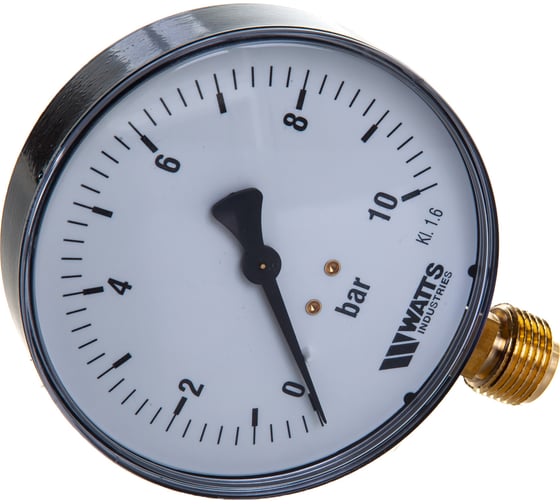 Watts Манометр радиальный F+R250 0-10 бар, корпус 100mm 1/2" 10008078