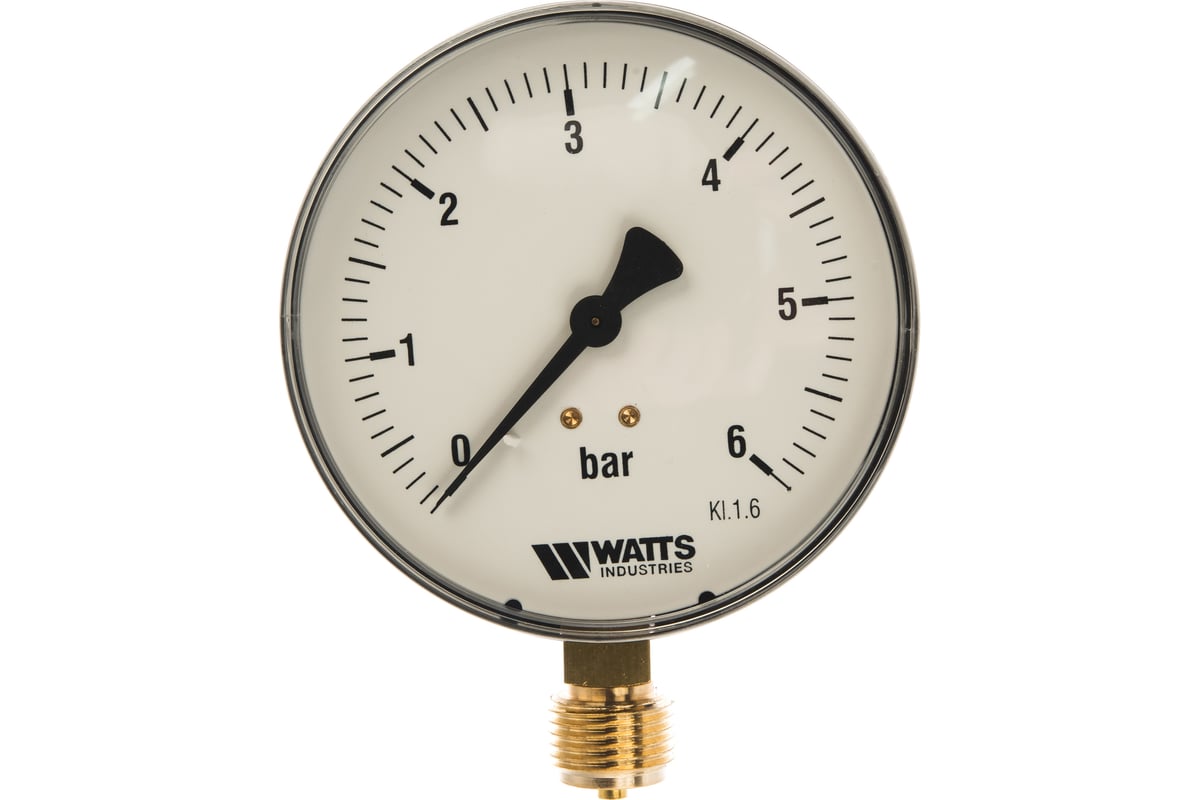 Манометр Watts F+R250 радиальный 0-6 бар, корпус 100mm, 1/2" 10008077 ...