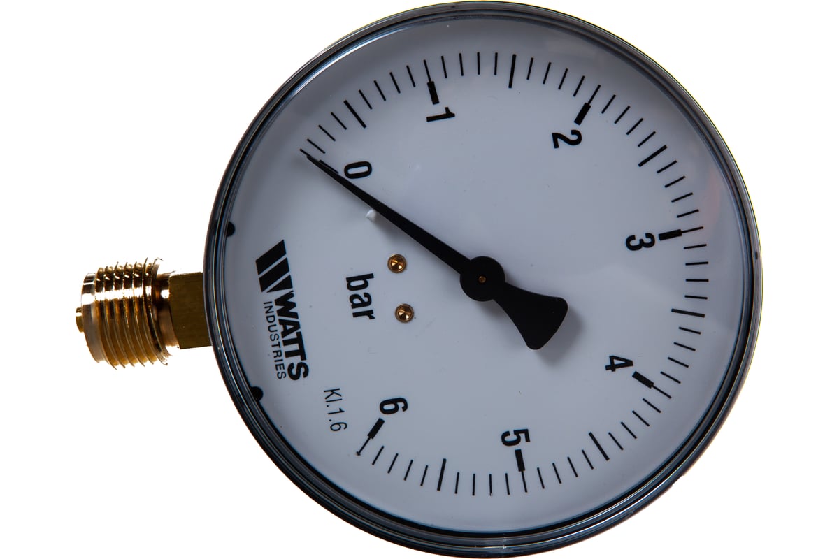 Манометр Watts F+R250 радиальный 0-6 бар, корпус 100mm, 1/2" 10008077 ...