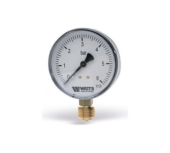 Манометр Watts F+R250 радиальный 0-6 бар, корпус 100mm, 1/2" 10008077