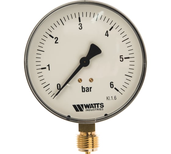 Манометр Watts F+R250 радиальный 0-6 бар, корпус 100mm, 1/2" 10008077