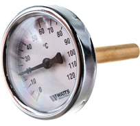 Термометр Watts F+R801 OR биметаллический  63mm, 0-120C, гильза 75 мм 10005809