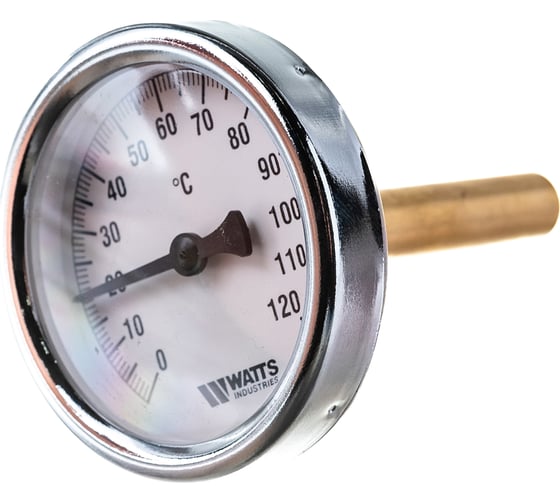 Термометр Watts F+R801 OR биметаллический  63mm, 0-120C, гильза 75 мм 10005809